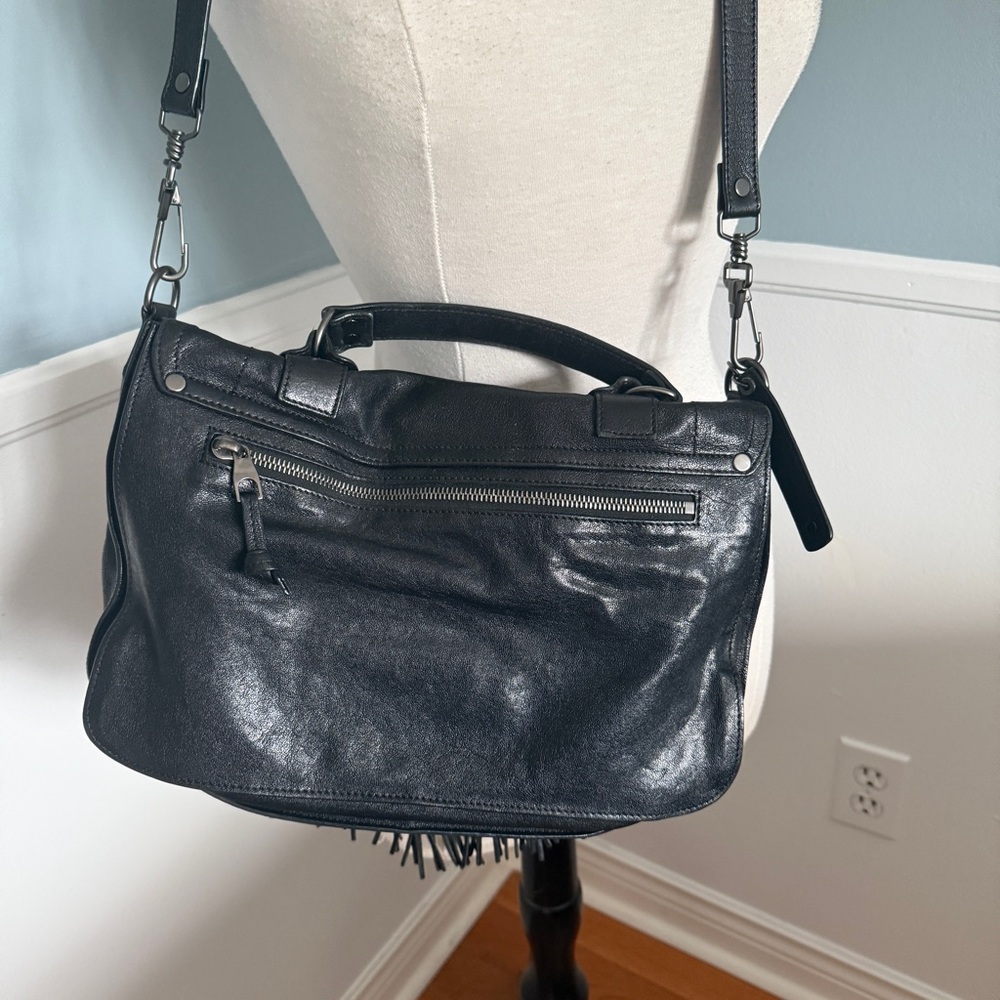 PROENZA SCHOULER
Black Leather Fringe PS1 Medium Satchel Bag - Picture 7 of 14